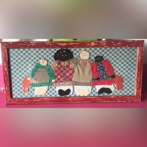 Americana Folk Art Girls Children in Dresses